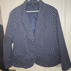 torrid Navy and White Polka Dot Blazer